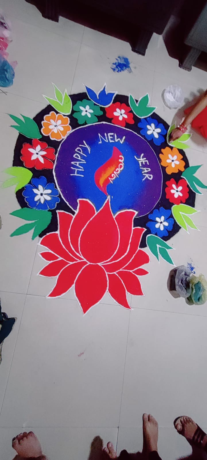 NEW YEAR 2022 RANGOLI BY STUDENTS NEW YEAR 2022 RANGOLI BY STUDENTS